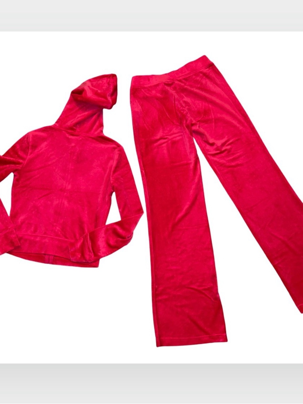 JUICY COUTURE VIXEN PINK BLING RHINESTONE SCRIPT VELOUR TRACKSUIT SWEATSUIT NWT - Picture 9 of 12